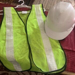 High-Visibility Safety Vest and Hard Hat Set